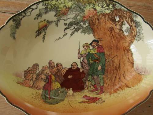 Royal Doulton "Under the greenwood tree" oval porcelain Bowl, D6094, 27.5cm x  21cm, excellent cond