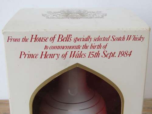 Rare Original Full, sealed and boxed 1984 Bells Scotch Whisky, birth of prince Henry of Wales