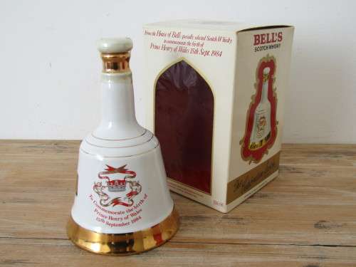 Rare Original Full, sealed and boxed 1984 Bells Scotch Whisky, birth of prince Henry of Wales