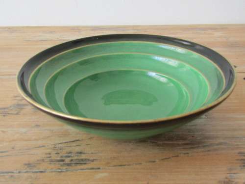 Vintage Carlton Ware lustre green art deco Bowl, 20cm diameter