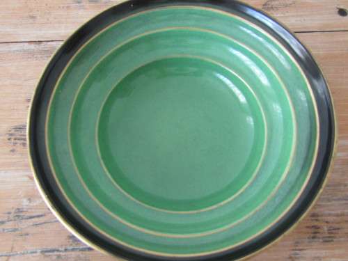 Vintage Carlton Ware lustre green art deco Bowl, 20cm diameter