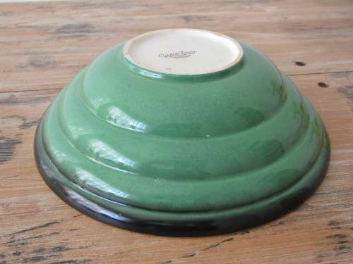 Vintage Carlton Ware lustre green art deco Bowl, 20cm diameter
