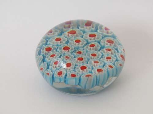 Vintage Murano art glass paperweight, Mille Fiore, 6.5cm diameter, other similar available