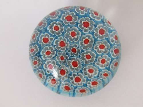 Vintage Murano art glass paperweight, Mille Fiore, 6.5cm diameter, other similar available