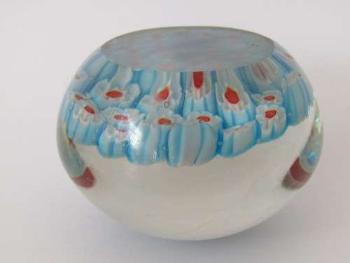 Vintage Murano art glass paperweight, Mille Fiore, 6.5cm diameter, other similar available