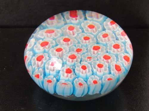 Vintage Murano art glass paperweight, Mille Fiore, 6.5cm diameter, other similar available