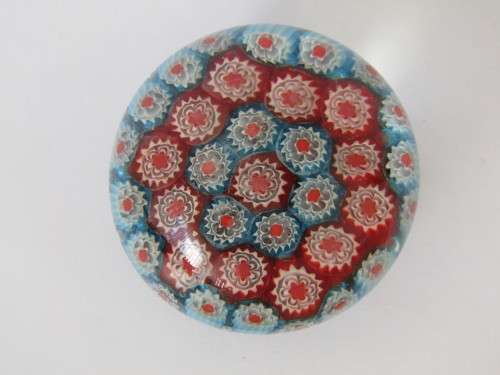 Vintage Murano art glass paperweight, Mille Fiore, 6.5cm diameter, other similar available