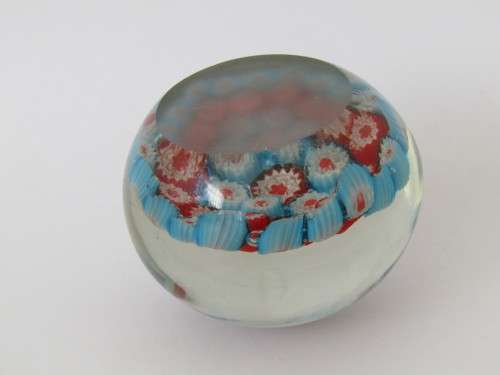 Vintage Murano art glass paperweight, Mille Fiore, 6.5cm diameter, other similar available