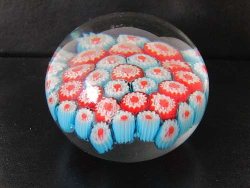 Vintage Murano art glass paperweight, Mille Fiore, 6.5cm diameter, other similar available