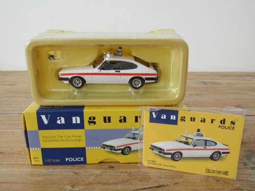 Collectable metal die cast scale model, Vanguards Police series, Ford Capri 3.0 S, mint in box