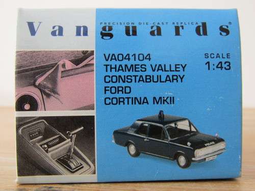 Collectable metal die cast scale model, Vanguards Police series, Ford Cortina MK2, mint in box