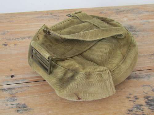 WW2 Military webbing pouch, possibly for water bottle, excellent condition