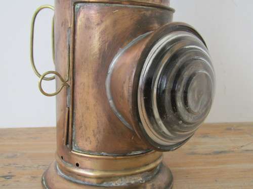Old copper and brass Lamp, 35cm high