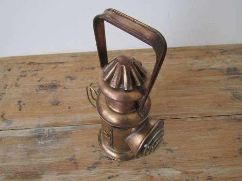 Old copper and brass Lamp, 35cm high