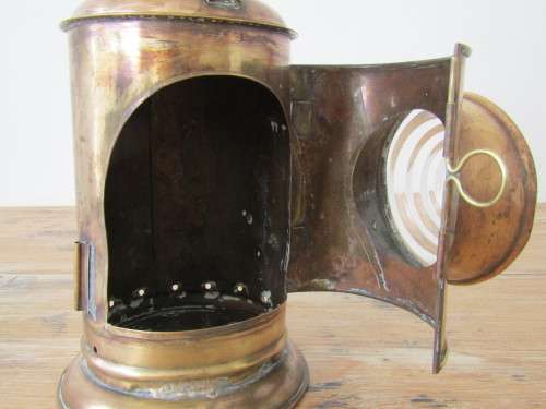 Old copper and brass Lamp, 35cm high