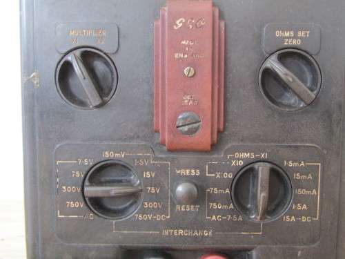Vintage General Electric Selectest meter in bakelite casing, complete with test leads