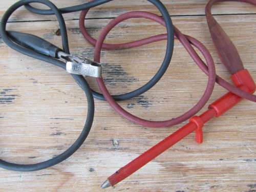 Vintage General Electric Selectest meter in bakelite casing, complete with test leads
