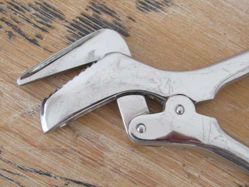 Medical instrument, for removing plaster cast, solid stainless steel, large 38cm long