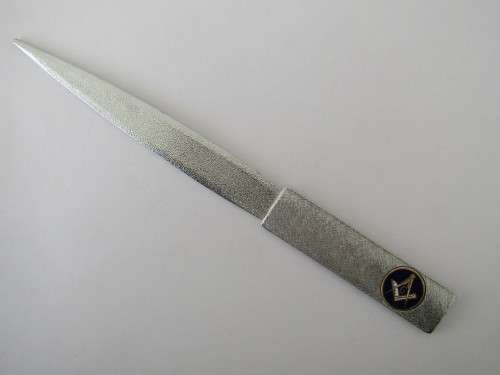 Vintage Masinic metal letter Opener with enamel detail, made in England, 20cm