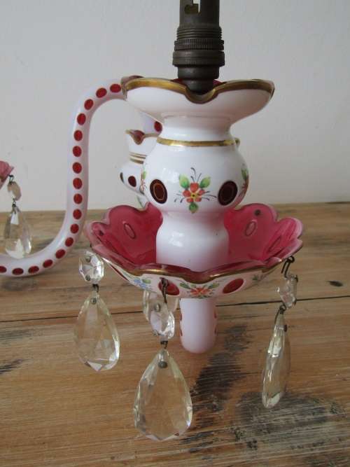 Fantastic vintage Bohemian glass two-light wall Sconce in excellent condition