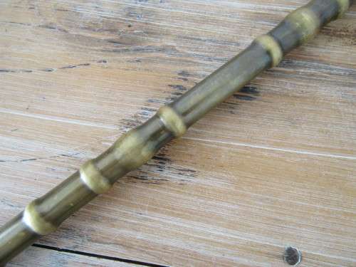 Vintage Brass Oriental walking Stick with Lohan Mask handle, 95cm, excellent condition