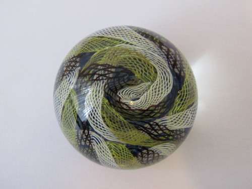 Vintage Murano art glass paperweight, 8cm diameter