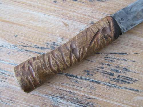 Italian M1871 Bayonet converted to a fighting Knife, wooden handle, 35cm, stamped