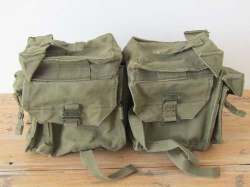 Original old SADF military Webbing Kidney Pouches with straps