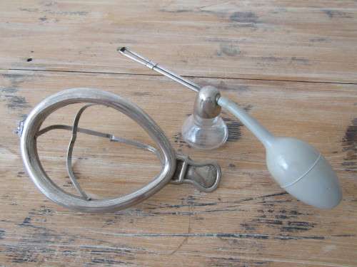 Vintage Medical Atomizer with Ether mask, excellent working condition (Gray)