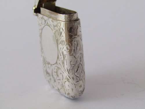 Vintage / antique silverplated Vesta Case with hinged lid