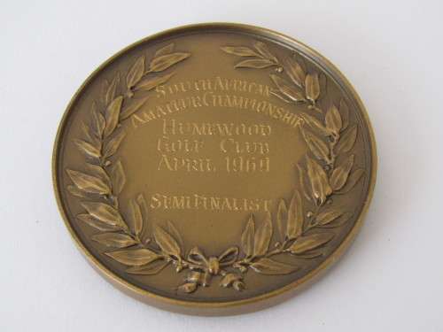 Vintage 1969 SA Golf Union amateur championship Medal, SAM case