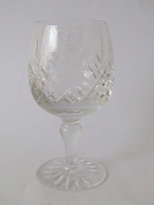Vintage large lead Crystal Glass, Thomas Webb England, 21st Birthday, 17cm