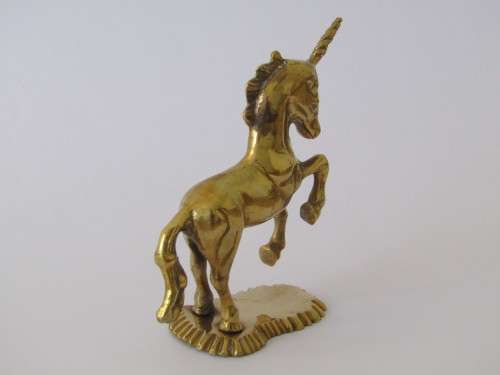 Vintage solid brass Unicorn ornament, 11.5cm, excellent condition