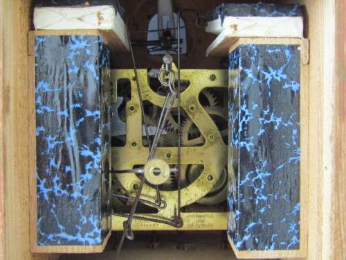 Vintage wall mounted wooden mechanical Cukoo Clock with Weights and Pendulum, made in Germany