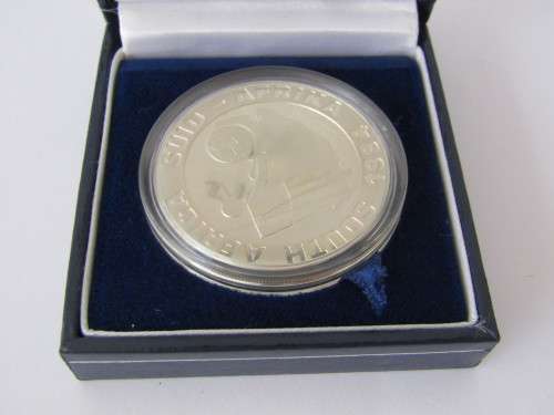 SAM Silver 1994 Soccer World Cup Coin, cased and boxed