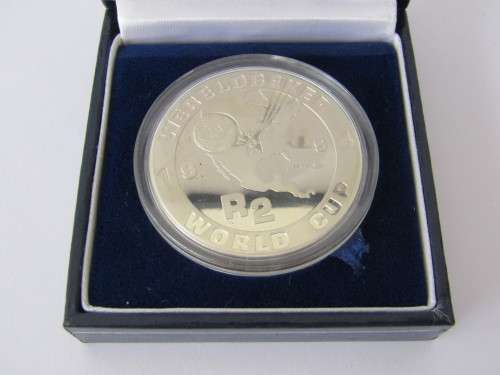 SAM Silver 1994 Soccer World Cup Coin, cased and boxed