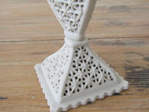 Lot of 3 Bisque ware items, Posy Vase, Incense holder and Cherub Vase, 10cm to 12.5cm