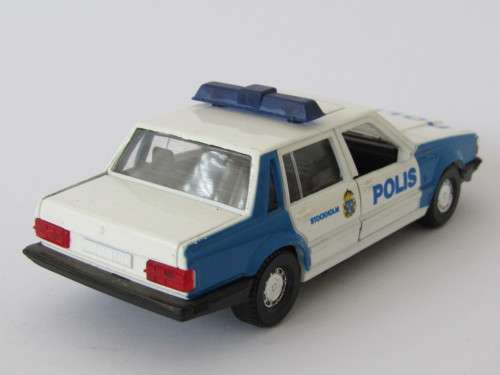 Vintage collectable die cast scale model, Corgi Volvo Turbo Polis car with opening doors and bonnet