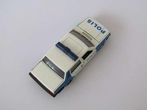 Vintage collectable die cast scale model, Corgi Volvo Turbo Polis car with opening doors and bonnet