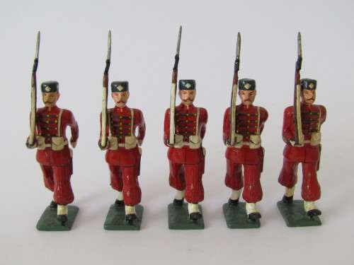 Vintage boxed set of 5 "Moroccan Royal Guard" lead toy soldier figures, 6cm
