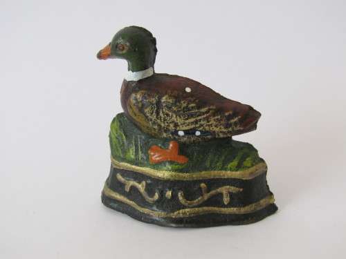 Vintage cast iron Door Stop in the shape of a Duck, 8cm, excellent condition