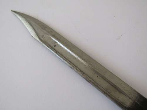 Vintage 1949 military rifle Bayonet with original metal scabard and Frog, 28cm