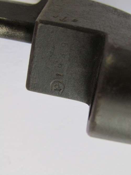 Vintage 1949 military rifle Bayonet with original metal scabard and Frog, 28cm