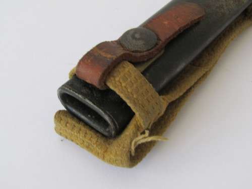 Vintage 1949 military rifle Bayonet with original metal scabard and Frog, 28cm