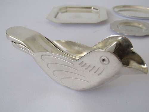 Lot of 7 vintage silverplated EPNS items and a SS garlic press