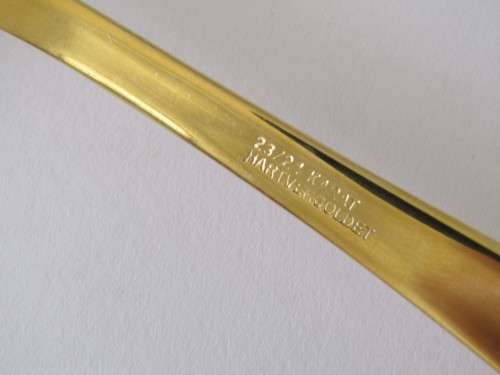 Vintage 24 piece Cutlery Set, Solingen 23/24 Ct, Gold plated, Hartvergoldet, Germany, serves 6