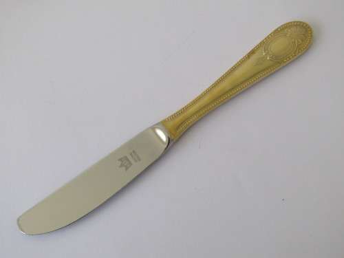 Vintage 24 piece Cutlery Set, Solingen 23/24 Ct, Gold plated, Hartvergoldet, Germany, serves 6