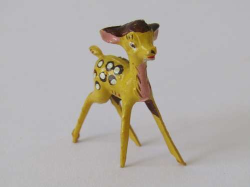 Lot of 2 Disneykins Figurines Marx Toys Hong Kong 1961, Mickey Mouse and Bambi