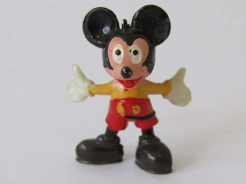 Lot of 2 Disneykins Figurines Marx Toys Hong Kong 1961, Mickey Mouse and Bambi