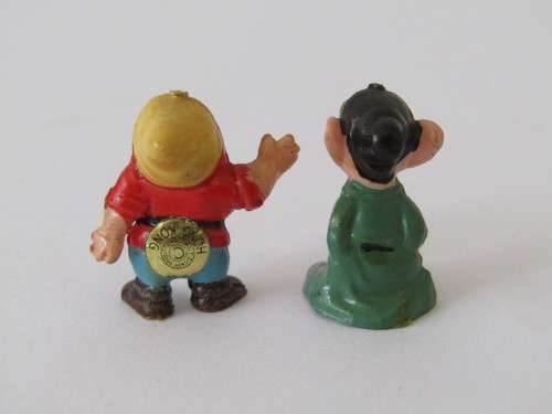 Lot of 2 Disneykins Figurines Marx Toys Hong Kong 1961, Dopey and Doc